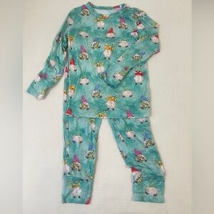 Posh Peanut Size 4T Gnome Santa Pajama set Unisex Bamboo Christmas Pjs